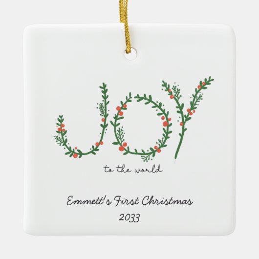 世界のベビー初めてのクリスマス セラミックオーナメント (正面)