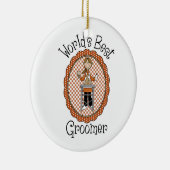 世界のペット最高ののトリマーティーとギフト セラミックオーナメント (右)