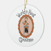 世界のペット最高ののトリマーティーとギフト セラミックオーナメント (左)