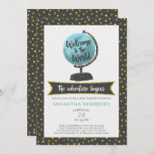 世界のボーイ·ベイビー·シャワーへようこそ 招待状 (正面/裏面)