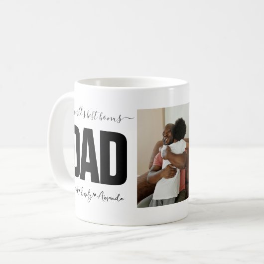 世界のボーナ最高のスパパ写真コラージュ コーヒーマグカップ (正面左)