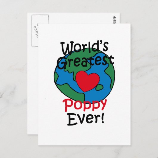 世界のポピもっとも偉大ーハート ポストカード (正面/裏面)