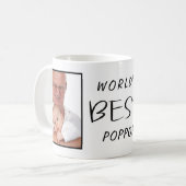 世界のポポ最高のップのカスタム写真名Year コーヒーマグカップ (正面左)