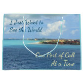 世界のポートを見たいクルージング ラージペーパーバッグ (正面)