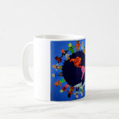 世界のマグのまわりの平和な子供 コーヒーマグカップ (正面左)