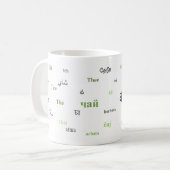 世界のマグの茶(緑で) コーヒーマグカップ (正面左)