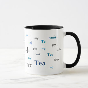 世界のマグの茶(青で) マグカップ