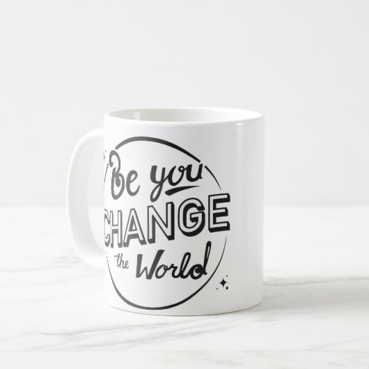 世界のマグカップを変えろ コーヒーマグカップ (正面左)