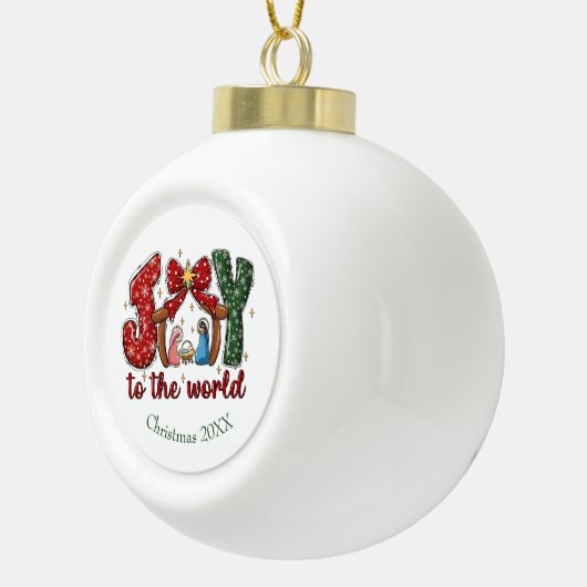 世界のマンガーのシーンに喜ぶキリスト教宗教 セラミックボールオーナメント (右)