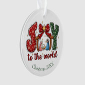 世界のマンガーシーンへの喜びクリスチャン・クリスマス オーナメント (正面)