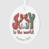 世界のマンガーシーンへの喜びクリスチャン・クリスマス オーナメント (正面)