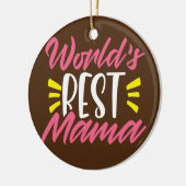 世界のマ最高のママおおもしろい母さんママ母 セラミックオーナメント (左)
