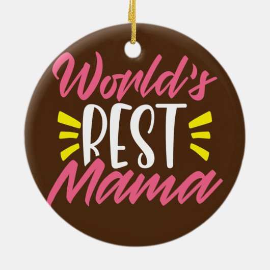 世界のマ最高のママおおもしろい母さんママ母 セラミックオーナメント (裏面)