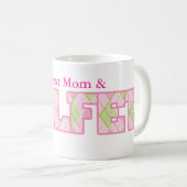 世界のマ最高のマ&ゴルファーのおもしろいゴルフのピンクマグ コーヒーマグカップ (正面右)