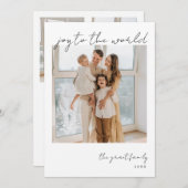 世界のミニマリスト写真クリスマスカードへの喜び シーズンカード (正面/裏面)