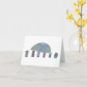 世界のメッセージカードの小さい者子供 カード (黄色い花)