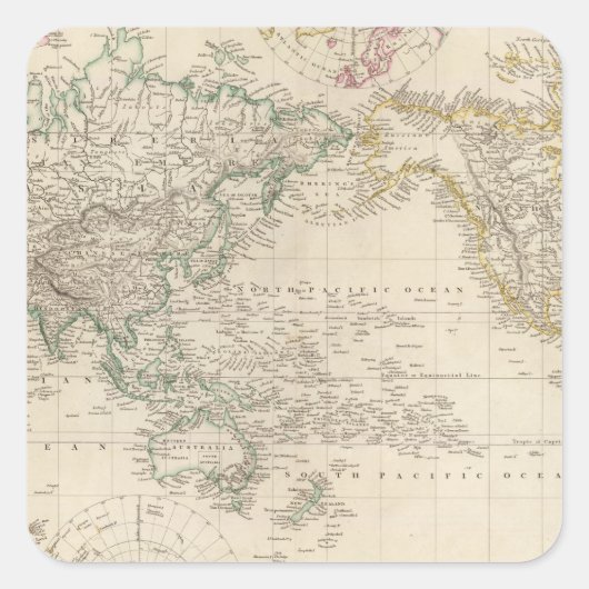 世界のメルカトル図法 スクエアシール (正面)