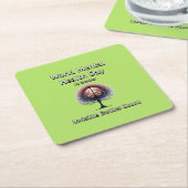 世界のメンタルヘルスの日。見えない戦いは数えられる。 スクエアペーパーコースター (アングル)