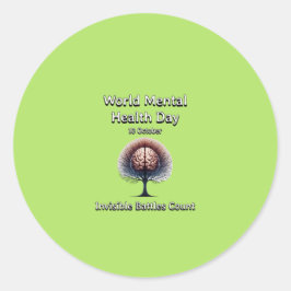 世界のメンタルヘルスの日。見えない戦いは数えられる。 ラウンドシール