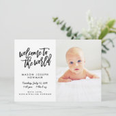 世界のモダンな誕生の発表への歓迎 案内状 (スタンド正面)