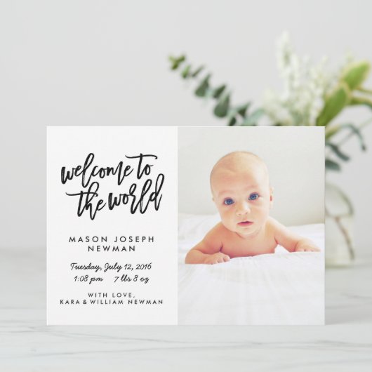 世界のモダンな誕生の発表への歓迎 案内状 (スタンド正面)