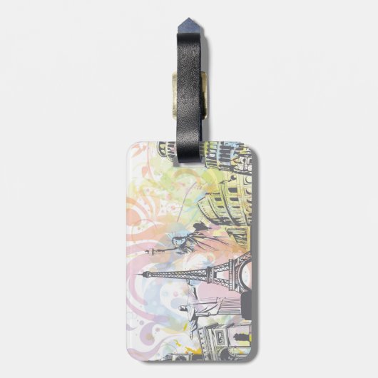 世界のモニュメントカスタムラゲッジタグ ラゲッジタグ (裏面縦)