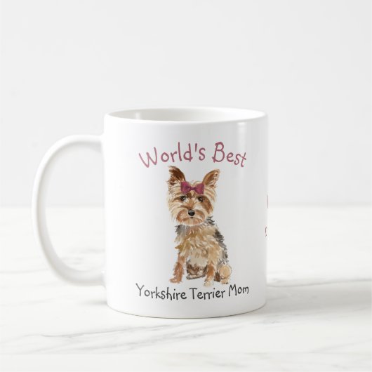 世界のヨーク最高のシャー・テリア・マムパーソナライズされた コーヒーマグカップ (左)