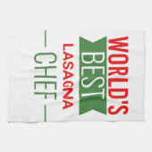 世界のラザガ最高のナシェフ – 赤い白い緑 キッチンタオル (横)