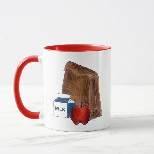 世界のランチレディ最高のカフェテリアワーカーアップル マグカップ (左)