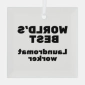 世界のランドロマ最高のート労働者 ガラスオーナメント (裏面)