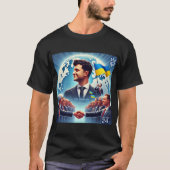 世界のリーダーを統一するゼレンスキー Tシャツ (正面)