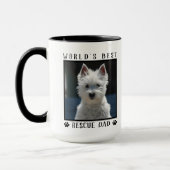 世界のレスキュー最高のパパポートがペットフォトフレームをプリント マグカップ (左)