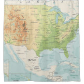 世界のレトロのカラーマップ シャワーカーテン (正面)