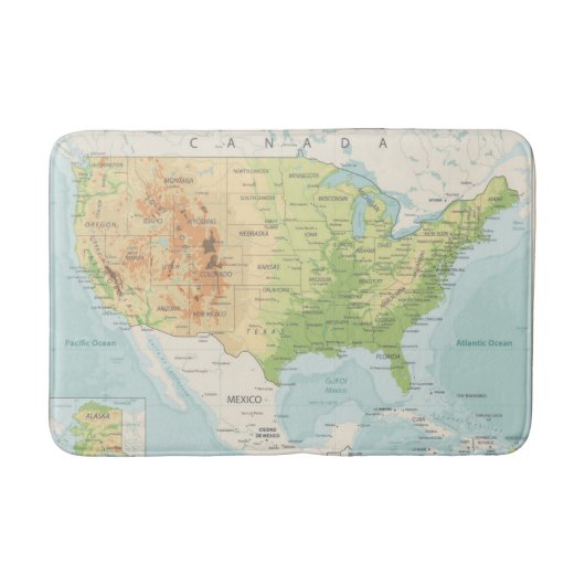 世界のレトロのカラーマップ バスマット (正面)