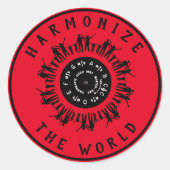 世界のロゴを調和させる ラウンドシール (正面)