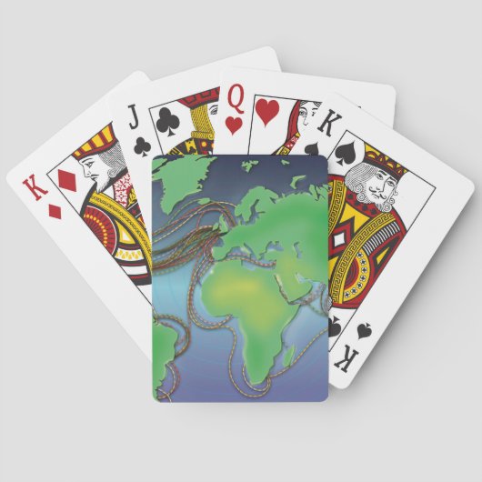 世界のワイヤ – 海底ケーブル トランプ (裏面)