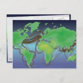 世界のワイヤ – 海底ケーブル ポストカード (正面/裏面)