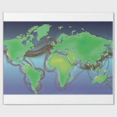 世界のワイヤ – 海底ケーブル ラッピングペーパー (フラット)