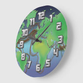 世界のワイヤ – 海底ケーブル ラージ壁時計 (傾斜)