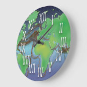 世界のワイヤ – 海底ケーブル ラージ壁時計 (傾斜)