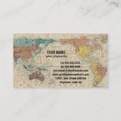 世界のヴィンテージの日本のな地図 名刺 (裏面)