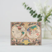 世界のヴィンテージマップ ポストカード (スタンド正面)