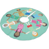 世界の一つの家庭である地上の平和 ブラッシュドポリエステルツリースカート (アングル)