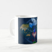 世界の一体感の平和マグ コーヒーマグカップ (正面左)