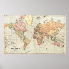 世界の一般地図ポスター ポスター