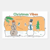 世界の一部からのクリスマスビブ 長方形シール (正面)