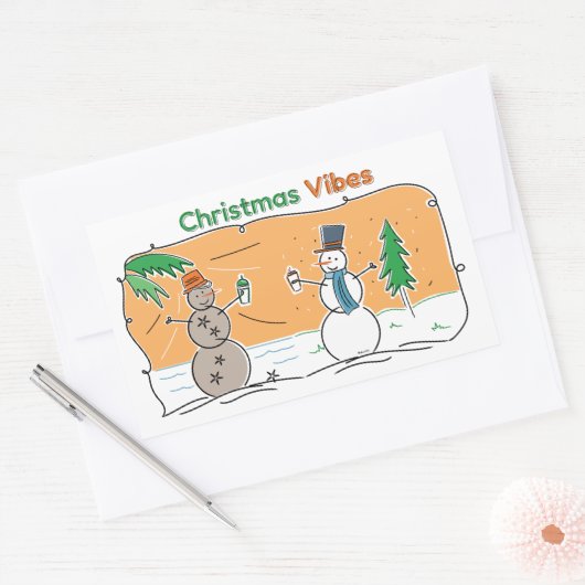 世界の一部からのクリスマスビブ 長方形シール (封筒)