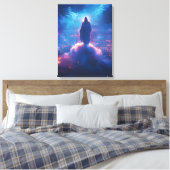 世界の上のイエス – 水の色の神の存在 キャンバスプリント (インサイチュ (寝室))