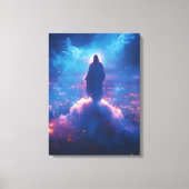世界の上のイエス – 水の色の神の存在 キャンバスプリント (正面)