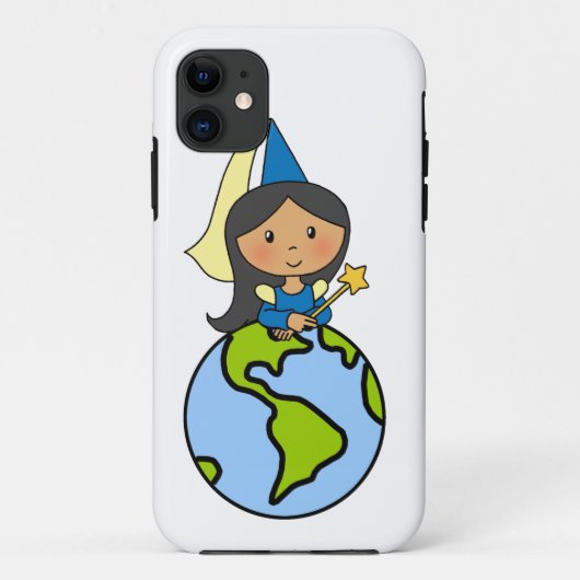 世界の上の漫画の切り貼り芸術のかわいいプリンセス Case-Mate iPhoneケース (裏面)